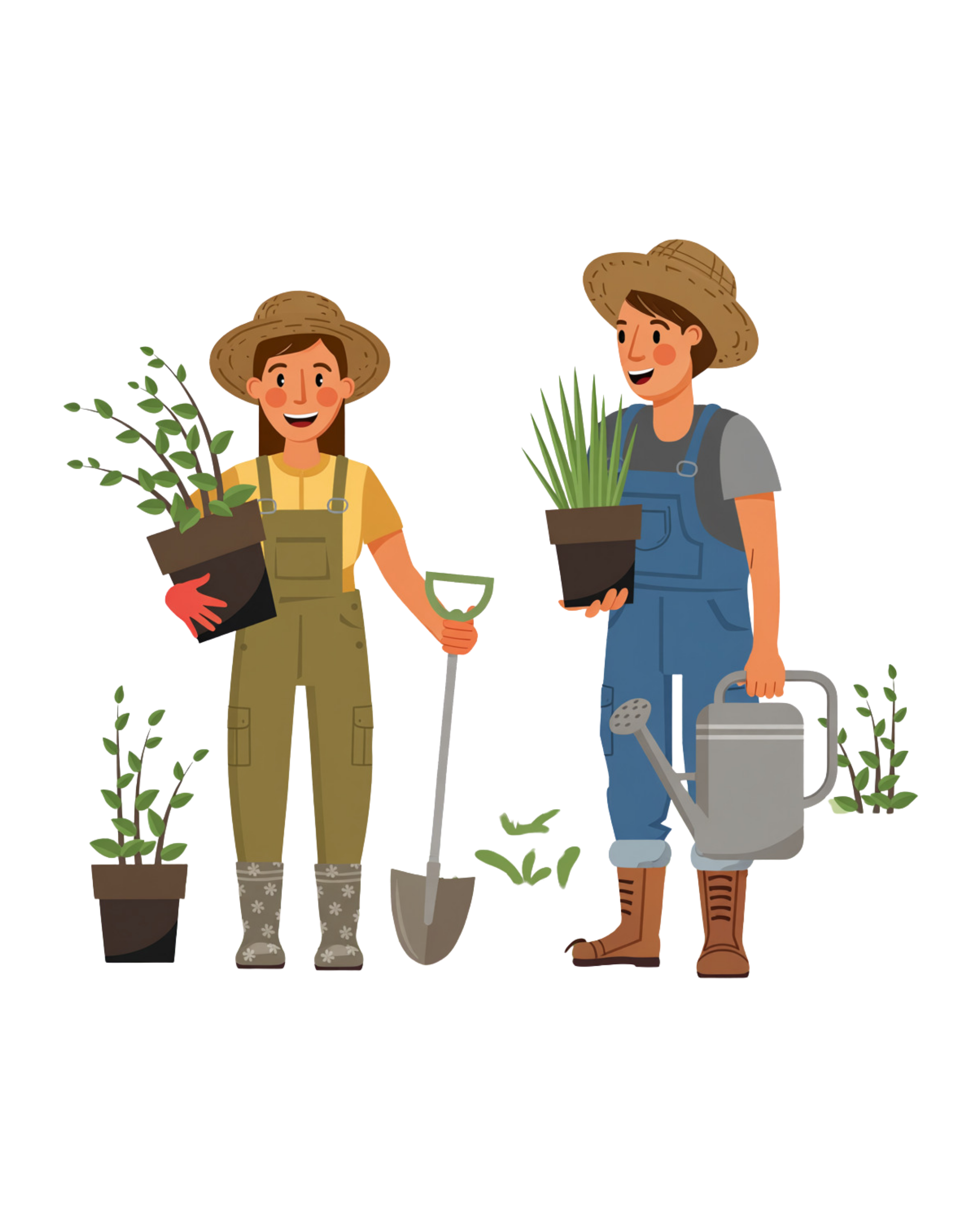 Garden cleanup illustration